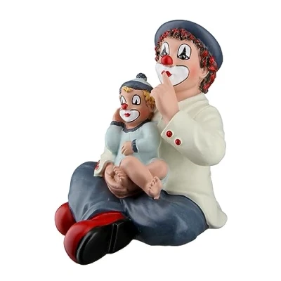 Abbildung von Gildeclown Gilde Deko Figur Clown Silentium Geschenke für Frauen Männer Clownfigur Glücksbringer Talismann Mutmacher Mehrfarbig Höhe 9 cm