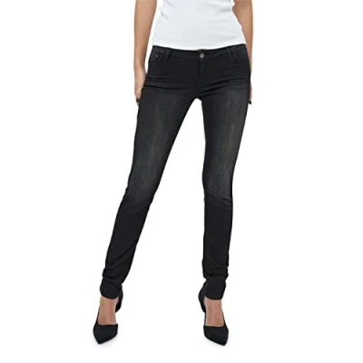 Abbildung von Desires Lola Low Power Damen Jeans Größe 31 Schwarze Enge Waist Hosen Mit Niedriger Taille