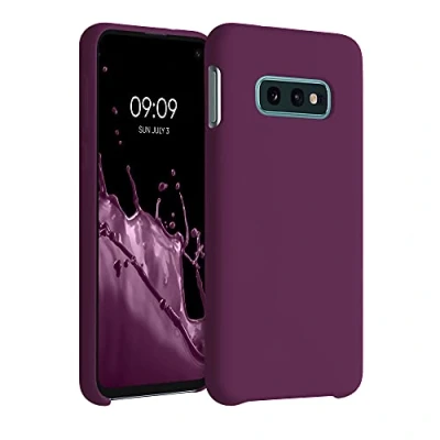 Abbildung von kwmobile Hülle kompatibel mit Samsung Galaxy S10e Silikon Handy Case Handyhülle weiche Oberfläche kabelloses Laden Bordeaux Violett