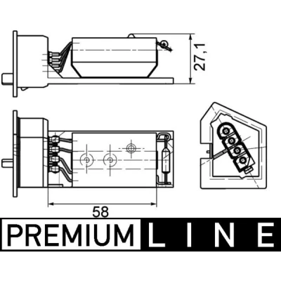 Abbildung von MAHLE ORIGINAL ABR 11 000P Widerstand, Innenraumgebläse BMW: 3 Touring, Limousine, Coupe