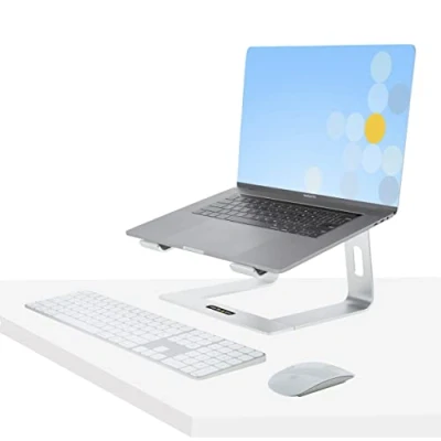 Abbildung von StarTech.com Schreibtisch Laptophalter, Laptophalterung/Laptop ablage/erhöhung bis 5kg Tragkraft, Notebook Ablage/Laptop Riser für MacBook Air/Pro, Dell XPS, Lenovo, Aluminium (Laptop Stand Silver)