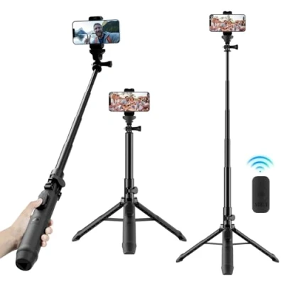 Abbildung von SIRUI MS 01K Stativ 138cm &amp; Selfiestick für Smartphones und Actioncams, Schwarz