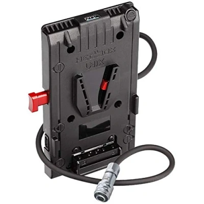 Abbildung von HEDBOX Unix BM V Mount Akkuplatte mit 3X D Tap und USB Ausgang Anschlüssen, für BMPCC 4K, 6K PRO