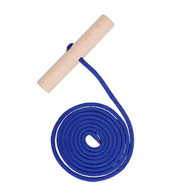 Abbildung von Spetebo Schlittenleine CLOINT Schlitten Zugseil mit Holz Griff 160 cm, Polypropylen / Buchenholz (Packung, 1 tlg., Seil Holzgriff), Zugleine blau Rodelschlitten Bobs für Davos Hörnerschlitten