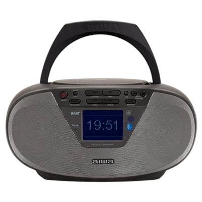 Abbildung von Aiwa BBTU 500DAB/BK Tragbares CD Radio Dab+ mit 2,4 Zoll Farbdisplay, Bluetooth 5.0, USB, CD/CDR/RW/MP3, Dab+, Farbe: Schwarz