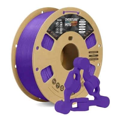Abbildung von OVERTURE PETG Filament Aufgerüstet 1,75 mm, 1kg (2,2 lbs) Spule, 3D Druck Filament, Maßgenauigkeit +/ 0.02 mm (Lila)