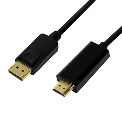 Abbildung von DisplayPort 1.2 auf HDMI High Speed with Ethernet (1.4) Anschlusskabel, 4K für volle HD und 3D Qualität mit bester Soundübertragung, 2m
