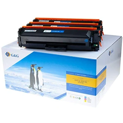Abbildung von G&amp;G Toner ersetzt HP 410X, CF411X, CF412X, CF413X, CF252XM Kompatibel Kombi Pack Cyan, Magenta, Gelb 5000 Seiten 14997