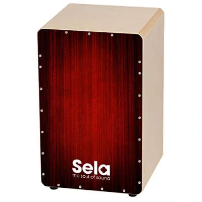 Abbildung von Sela SE 050 Varios Red Snare Cajon mit System, geeignet für Anfänger und Fortgeschrittene, Made in Germany