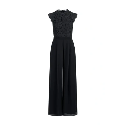 Abbildung von APART Overall mit Spitzenoberteil und weitem Bein, schwarz, 36