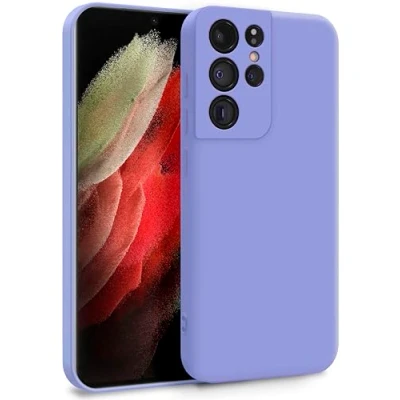 Abbildung von MyGadget Hülle für Samsung Galaxy S21 Ultra Zweilagige Handyhülle mit Kameraschutz Cover Innenfutter &amp; Silikon außen Flieder