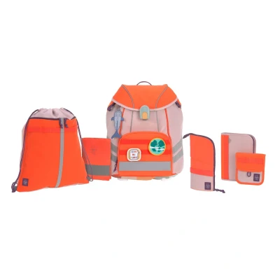 Abbildung von LÄSSIG Schulranzen Unique, Flexy, Rose Neon Orange (Set, 5 tlg), inkl. Patches, PETA approved vegan, aus recyceltem Material