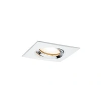 Abbildung von Paulmann 92904 Nova Plus LED Einbauleuchte IP65 eckig schwenkbar 7W dimmbar Einbaustrahler GU10 Weiß matt, Chrom Einbaulampe 2700K