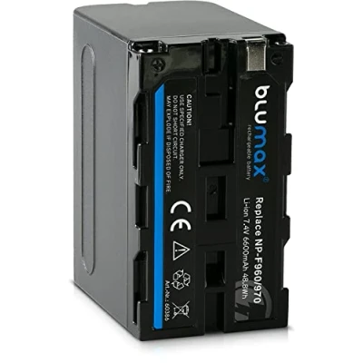 Abbildung von Blumax Akku kompatibel mit Sony NP F550 / F530 F570 6600mAh (Blackmagic F570) auch für Diverse Blitzgeräte Videoleuchten Fieldmonitore