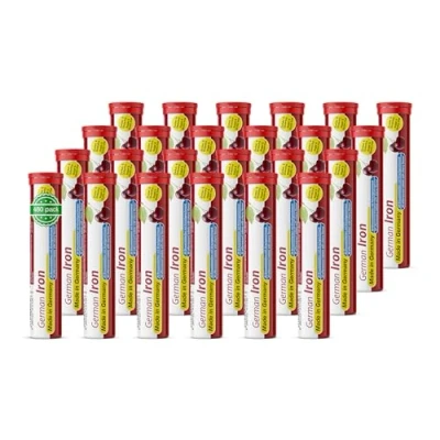 Abbildung von Eisen Brausetabletten 24x20 Stk. Kirsch Geschmack 14 mg Zuckerfrei T&amp;D Pharma German Iron Made in Germany
