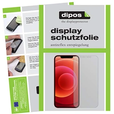 Abbildung von dipos I 6X Schutzfolie matt kompatibel mit Apple iPhone 12 Mini Folie Displayschutzfolie