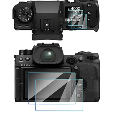 Abbildung von XH2S Displayschutzfolie kompatibel mit Fujifilm X H2S Top &amp; LCD Bildschirmkamera (2 + 2 Stück), FANZR 0,3 mm 9H Härte, kratzfest