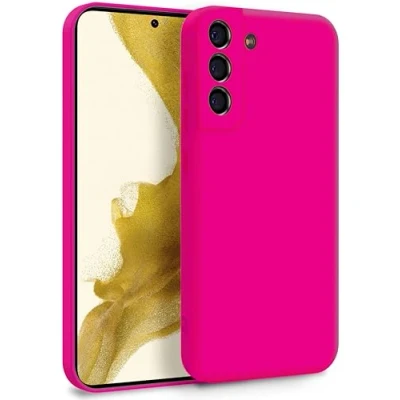 Abbildung von MyGadget Hülle für Samsung Galaxy S22 Plus Zweilagige Handyhülle mit Kameraschutz Cover Innenfutter &amp; Silikon außen Magenta Rot