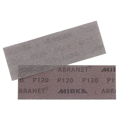 Abbildung von Mirka Abranet Netz Schleifstreifen 80x230mm / Klett Schleifblätter Korn P120 3 Stück AE175F0312SL zum staubfreien Schleifen von Holz, Spachtel, Lack, Kunststoff