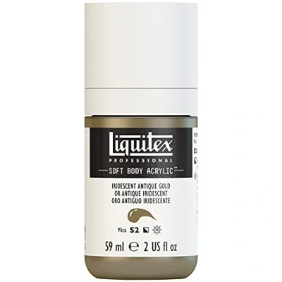 Abbildung von Liquitex 1959237 Professional Acrylfarbe Soft Body Künstlerfarbe in cremiger deckender Konsistenz, hohe Pigmentierung, lichtecht &amp; alterungsbeständig, 59ml Flasche Irisierendes Antikes Gold