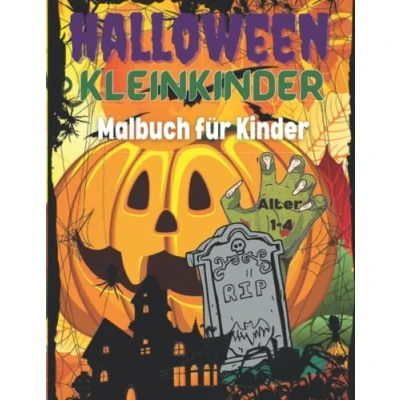 Abbildung von Halloween Kleinkinder Malbuch für Kinder im Alter von 1 4 Jahren: Niedliche Illustrationen mit 35 einfachen Bildern zum Ausmalen.