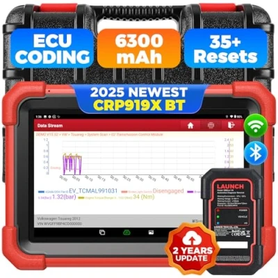 Abbildung von LAUNCH X431 CRP919X BT OBD2 Diagnosegerät, 2024 Bidirektionales Diagnosetool mit 37+ Dienst, OE Level Alle System Diagnosescanner, Aktiver Test, CANFD&amp;DOIP, ECU Kodierung, VAG Geführt,2 Jahre Update