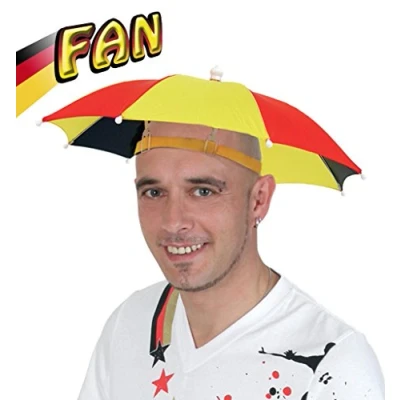 Abbildung von Fries Sonnenhut Deutschland Kopfschirm Regenschirm Sonnenschirm Schwarz Rot Gold WM EM (1 St)