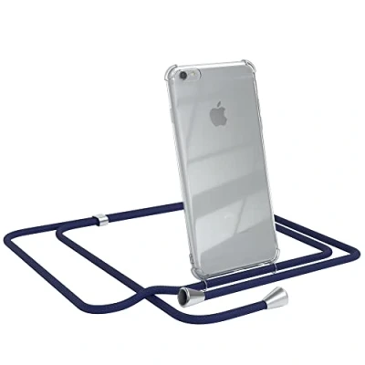 Abbildung von EAZY CASE Handykette kompatibel mit iPhone 6 / 6S Handyhülle Umhängeband, Handykordel Schutzhülle, Silikonhülle, Hülle Band, Stylische Kette für Smartphone, Navy Blau