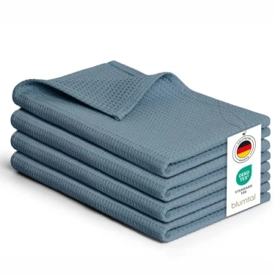 Abbildung von Blumtal Geschirrtuch Set 50x70 oder 30x30 cm, 100% Baumwolle, (4 tlg), Saugfähig, schnell trocknend, waschbar, Baumwolle