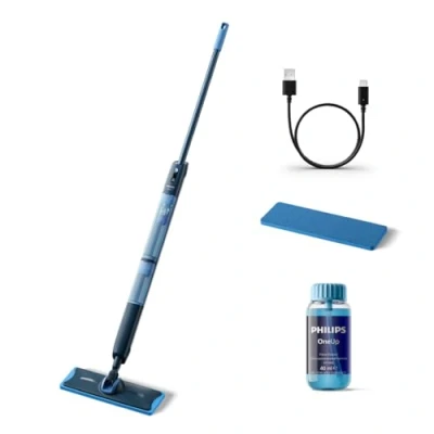 Abbildung von Philips Akku Wischmopp OneUp elektrischer Wischer 5000 Series XV5113/01, 7,2 W, 70 min Laufzeit, inkl. 1 Pad und 40 ml Reiniger