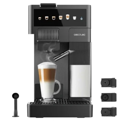 Abbildung von Cecotec Kompakte Espresso Kaffeemaschine mit Milchbehälter FreeStyle Latte. 1350W, 20 Bar, kompatibel gemahlenem Kaffee, Dolce Gusto, Nespresso und K fee, 1,6L Wassertank 400ml