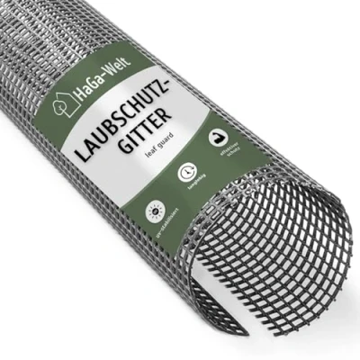 Abbildung von HaGa Dachrinne Dachrinnenschutz 1m lang Laubstop Laubschutz schwarz, 1 St., Laubschutzgitter,Laubfang, für Dachrinnen 100mm 125mm