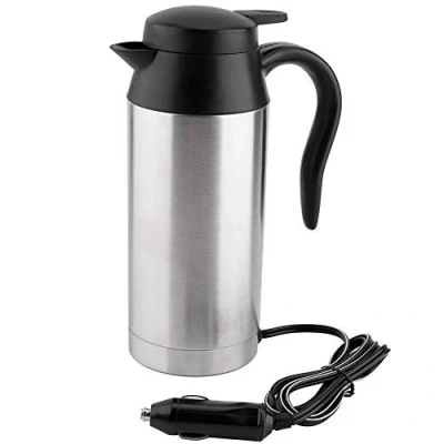 Abbildung von Elektrischer Autokocher, 750ml Edelstahl 12V Zigarettenanzünder Thermo Mug Wasserbecher für Wasser Kaffee Getränke Heizung