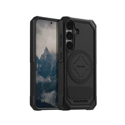 Abbildung von Rokform Robuste Schutzhülle kompatibel mit Galaxy S25, magnetische Hülle Drehverschluss, sturzgeprüfte Rüstung (Schwarz)