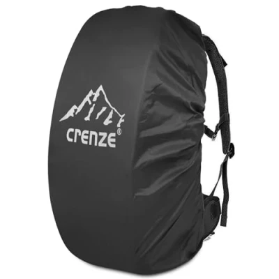 Abbildung von Crenze Rucksack Regenschutz, 1590 l, wasserdicht, reflektierend, für Wandern, Camping, Reisen, Radfahren, Schwarz (klein), S:15 30L