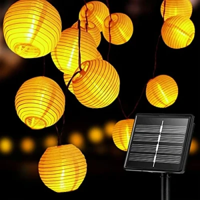 Abbildung von Auting Solar Lichterkette Lampion Außen,Lampions Außen Wetterfest 6M 20 LED Laternen Solarlampen für Aussen, 8 Modi Beleuchtung Garten, Balkon,Hof,Fest Deko (Warmweiß)