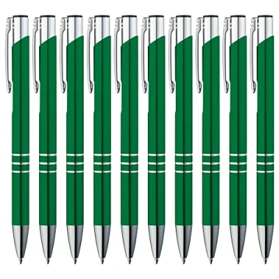 Abbildung von GIMEI® Metall Kugelschreiber 50 Stück Premium Set Hochwertig, Kulli für einfaches &amp; weiches Schreiben Blauschreibender Grün als optischer Hingucker