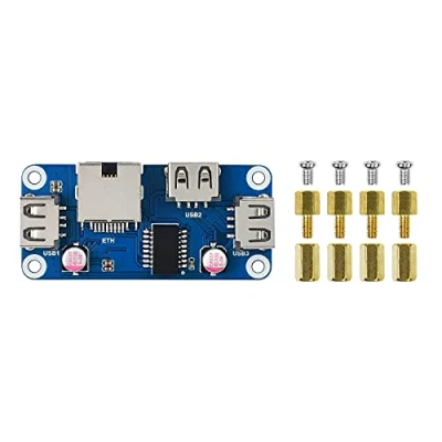 Abbildung von IBest Ethernet/USB HUB HAT B for Raspberry Pi 4 B/3 B+/3 A+/2 B/Zero/Zero W/2 W/Zero WH/2 WH Expansion Board, 1x RJ45 Ethernet Port,3X USB Ports Compatible with USB2.0/1.1