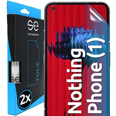 Abbildung von S.E für Nothing Phone (1) Schutzfolie 2x Folien im SET aus Deutschland, Folie TPU Technologie, kinderleichte Anwendung, blasenfrei, als Alternative Schutzglas