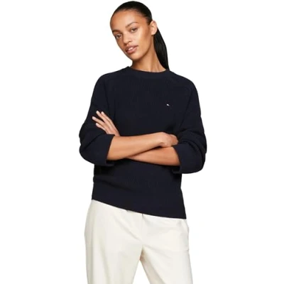 Abbildung von Tommy Hilfiger Damen Pullover Strickpullover, Blau (Desert Sky), XXL