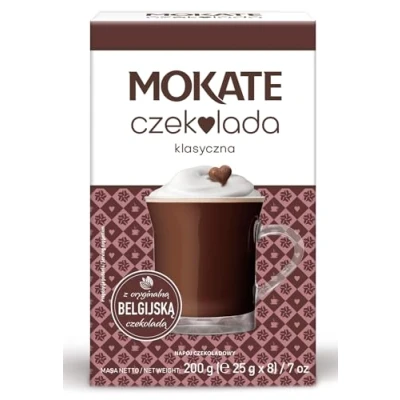 Abbildung von MOKATE® Hot Chocolate Classic Trinkschokolade 8 Säckchen 200g Geschmack: Schokolade Trinkmilchschokolade lösliches Instant Getränkepulver Smooth &amp; Creamy Kakao Pulver Getränke