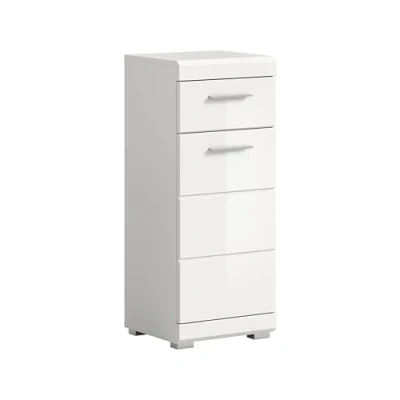 Abbildung von xonox.home Bad Scout X06A9701 Standschrank Badschrank Schrank in weiß Nachbildung und Hochglanz tiefzieh, ca. B/H/T: 37x88x31 cm