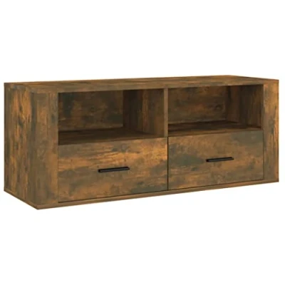 Abbildung von vidaXL TV Schrank Lowboard Möbel Tisch Board Sideboard Fernsehtisch Fernsehschrank HiFi Wohnzimmer Räuchereiche 100x35x40cm Holzwerkstoff