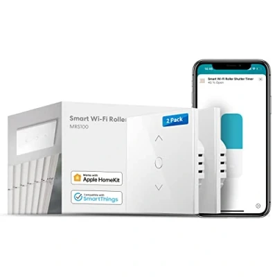 Abbildung von meross WLAN Rolladenschalter funktioniert mit Homekit, Alexa Rolladen, Smart Jalousien Schalter benötigt Nullleiter, Zeitschaltuhr und Sprachsteuerung, kompatibel Siri, Alexa, Google Assistant