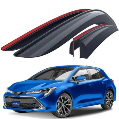 Abbildung von Goodyear Windabweiser für/kompatible mit Toyota Corolla Schrägheck 2020 2024, Autofenster Regenschutz, Regenabweiser, Anklebbare Deflektoren, 4 Stück