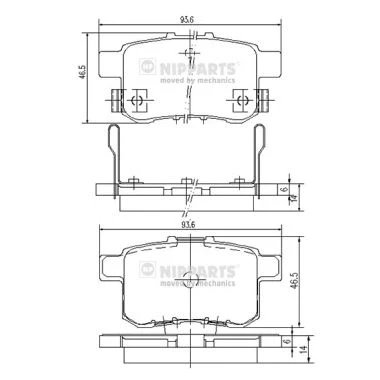 Abbildung von Bremsbelagsatz, Scheibenbremse NIPPARTS N3614020