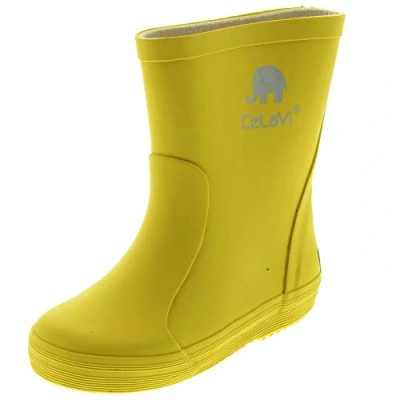 Abbildung von Celavi Kinder Unisex Wasserdichte Gummistiefel, 100% Naturkautschuk Regenstiefel, Größe: 19, Farbe: Gelb, 1147