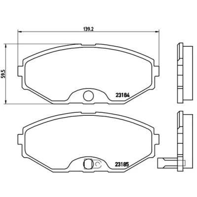 Abbildung von BREMBO P 56 045 Bremsbelagsatz mit akustischer Verschleißwarnung ohne Zubehör NISSAN: Maxima V QX Limousine