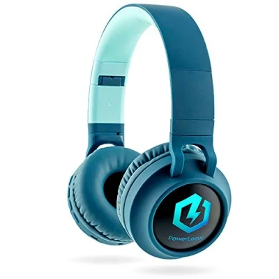 Abbildung von PowerLocus Kinderkopfhörer Bluetooth, Kinder Kopfhörer Over Ear mit 85db Lautstärkebegrenzung LED licht Faltbare HD Stereo, Kabellose und Kabel, eingebautes Mikrofon für Handy, Tablet,PC,TV