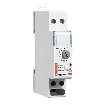 Abbildung von LEGRAND, Treppenlicht Zeitschalter Rex800Multi, 230 V, 50/60 Hz, 1 modulig für Hutschiene mit separatem Steuerspannungseingang, 004704